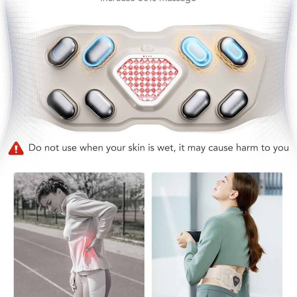 SKG Lower Back Vibrating Massager Adjustable Cordless Heating Pad Infrared W9PRO - Picture 9 of 9